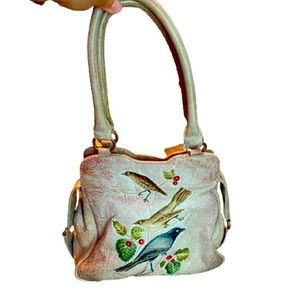 Anthropologie hand painted leather purse